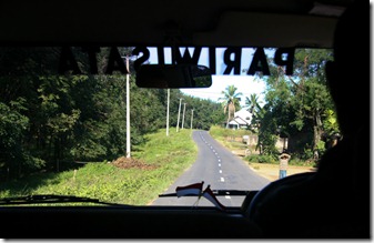 The view from the back seat of the Pondok Kencana van